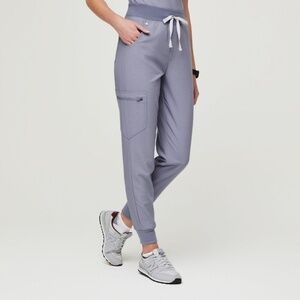 Vapor Blue Space Dye Zamora - Petite Jogger Scrub Pants